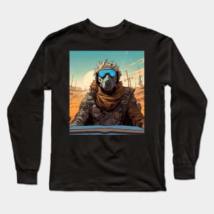 Post Apocalyptic Psycho Driving A Car Long Sleeve T-Shirt